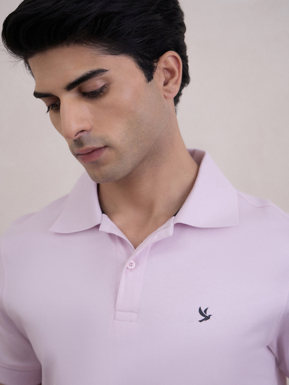 Super Durable Long Sheen Polo T-Shirt - Lavender