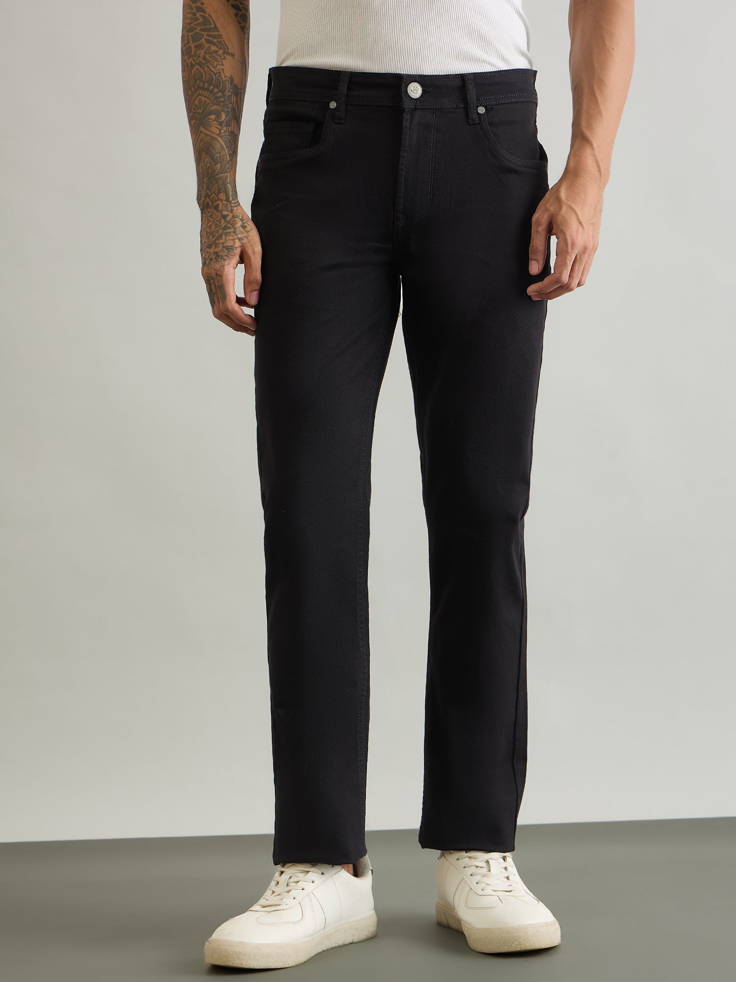 Vanguard Obsidian Slim Straight Fit Denim - Dark Olive - front