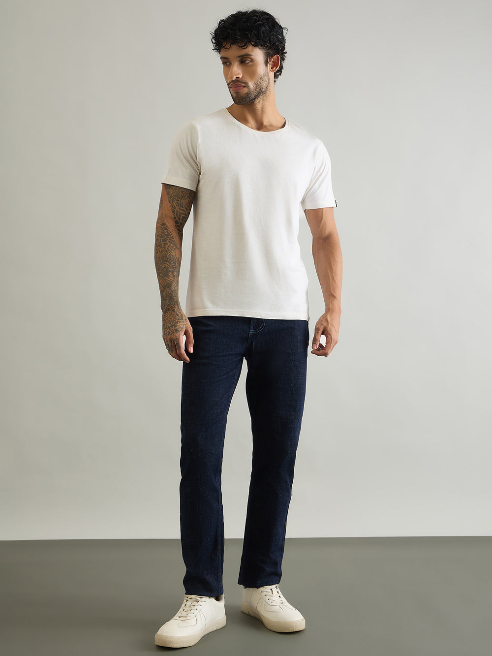 Imperial Indigoform Slim Straight Fit Denim - Dark Blue - full length