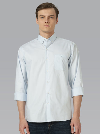 Novus Classic Fit Cotton Formal Shirt - Light Blue