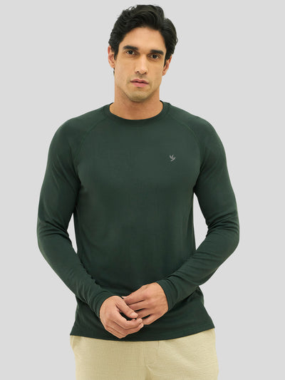 Charter Special Fabric Cotton Modal Slim Fit Crew Tee - Dark Green