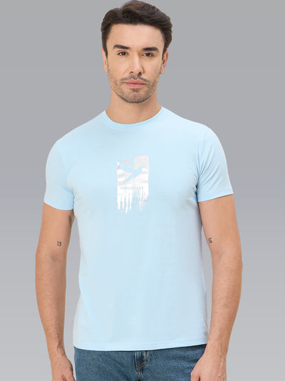 New haven Motif Cotton Crew Tee - SKY BLUE