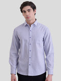Goldman Classic Cotton Formal Shirt - Blue Stripe