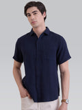 Aurora Versatile Double Cloth Shirt - Navy Blue