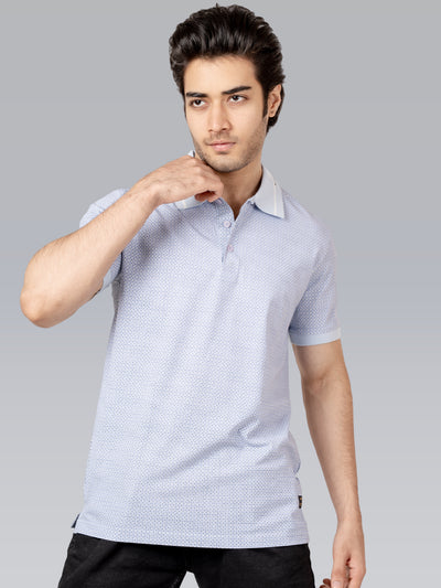 Origin Classic Form Polo - Light Blue Printed