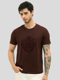 Blueprint Raised Graphic Crew Tee - Dark Brown