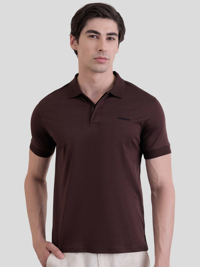 Ashford Endurance Super Fine Mercerised Cotton Polo - Dark Brown