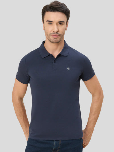 Piquadro Cotton Polo Tee - Dark Navy