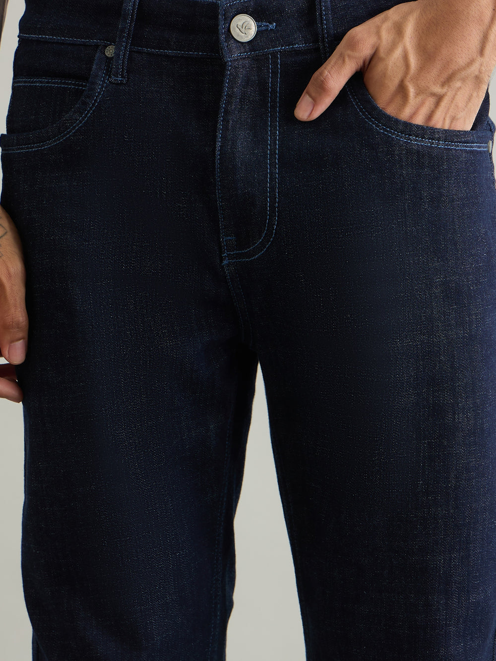 Imperial Indigoform Slim Straight Fit Denim - Dark Blue - pocket close-up