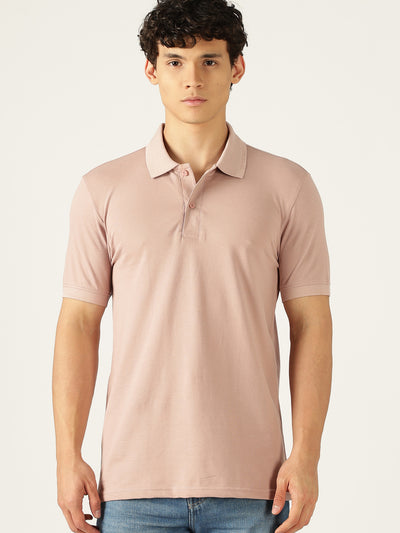 Super Stretch Highly Breathable Regular-Fit Cotton Polo T-Shirt - Dusky Pink