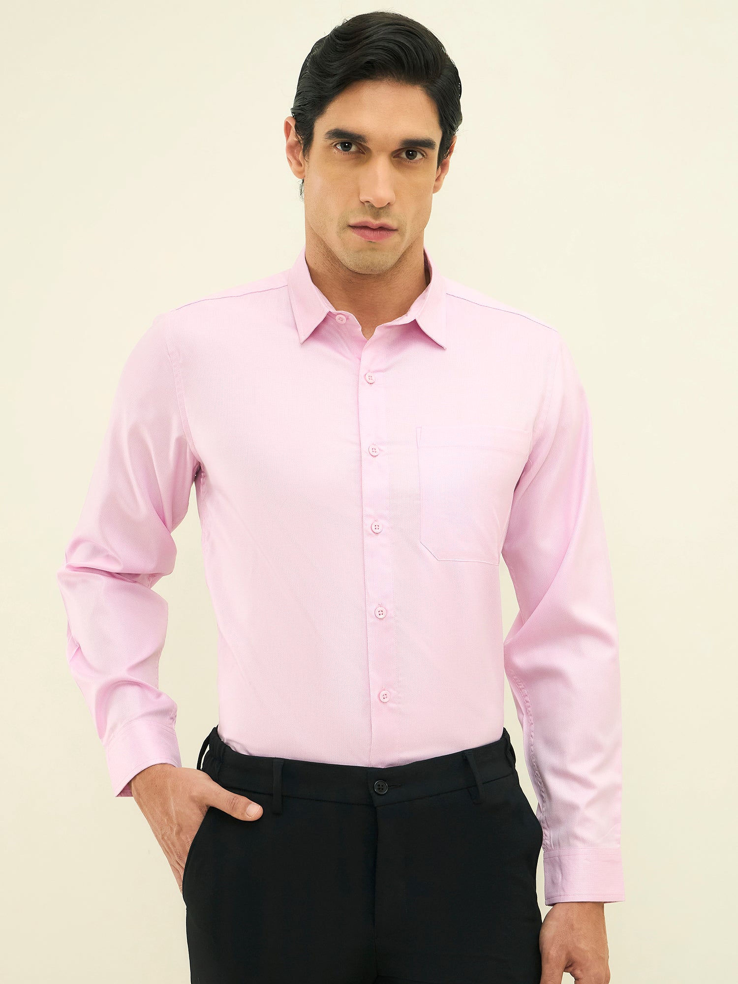 Celeste Silk Blend Shirt — Pink
