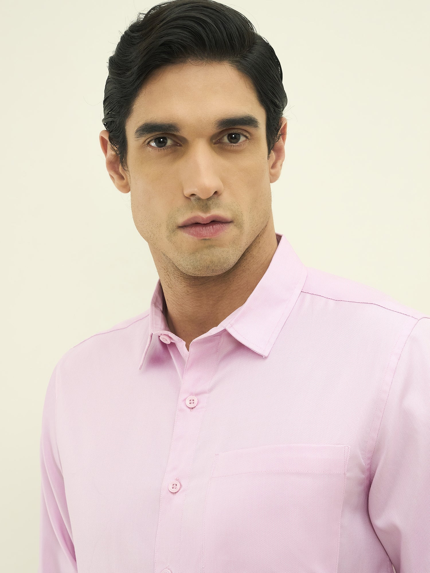 Celeste Silk Blend Shirt — Pink