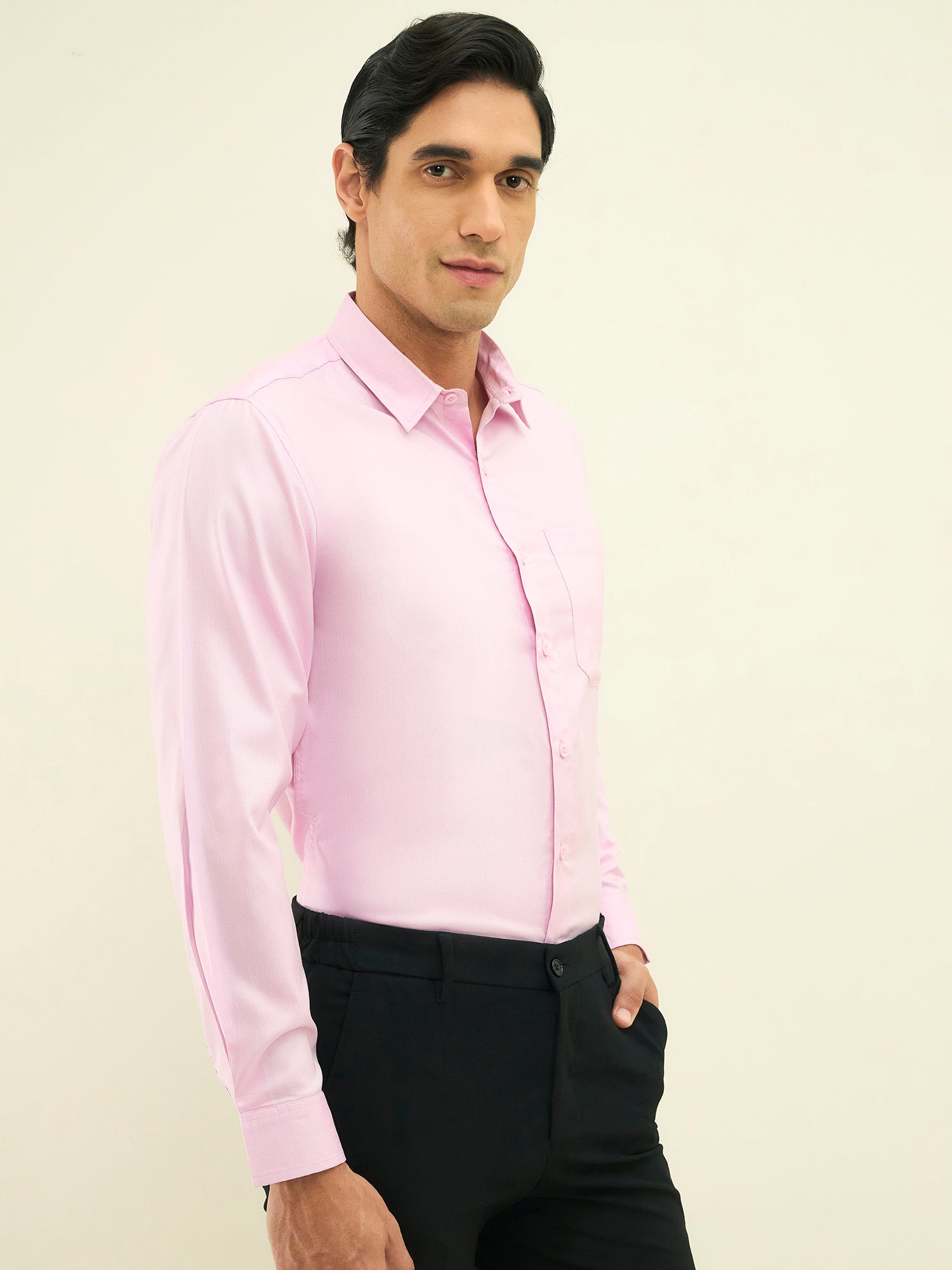 Celeste Silk Blend Shirt — Pink