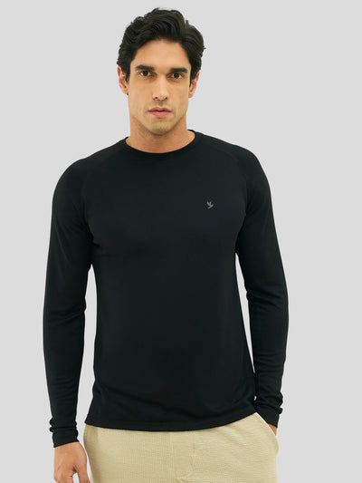 Charter Special Fabric Cotton Modal Slim Fit Crew Tee - Black