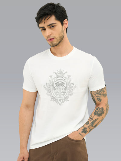 Blueprint Raised Graphic Crew Tee - Primary White