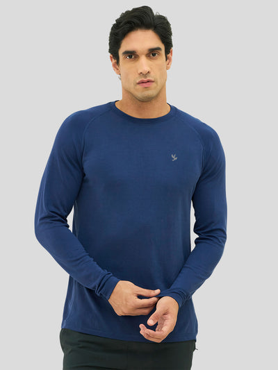 Charter Special Fabric Cotton Modal Slim Fit Crew Tee - Blue