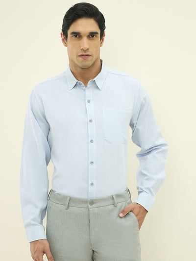 100% Cotton Smart Formal Tailored Fit Shirt - Blue