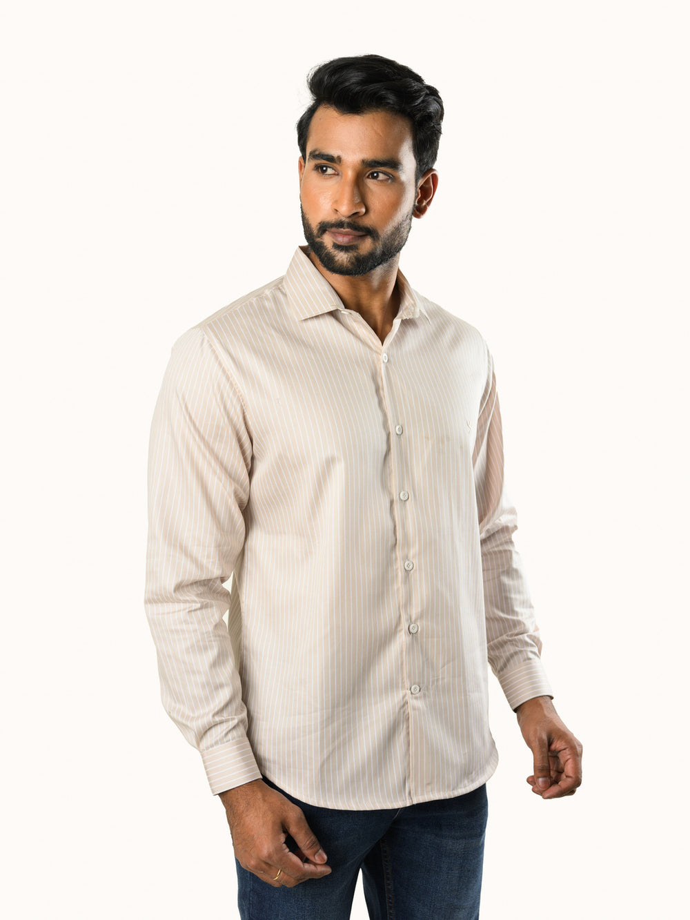 Tailored Fit Formal Shirt - Sand Beige