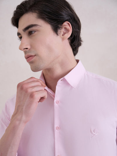 All Day Comfortable Luxury Cotton Comfort Fit Formal Shirt - Pink