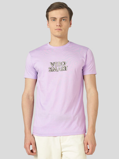 High Durable Quick Dry Skinny Fit Crew Neck Tee - Peach