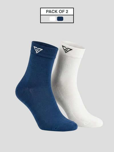 Vertex Cushion Fit Performance Socks - Navy Blue & White