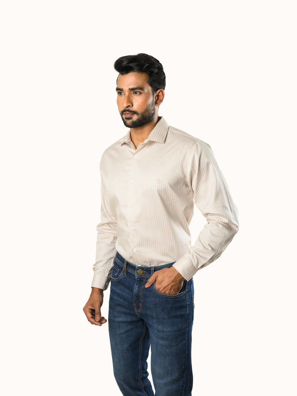 Cotton Formal Shirt - Sand Beige