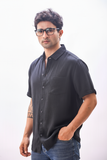 Aurora Versatile Double Cloth Shirt Black