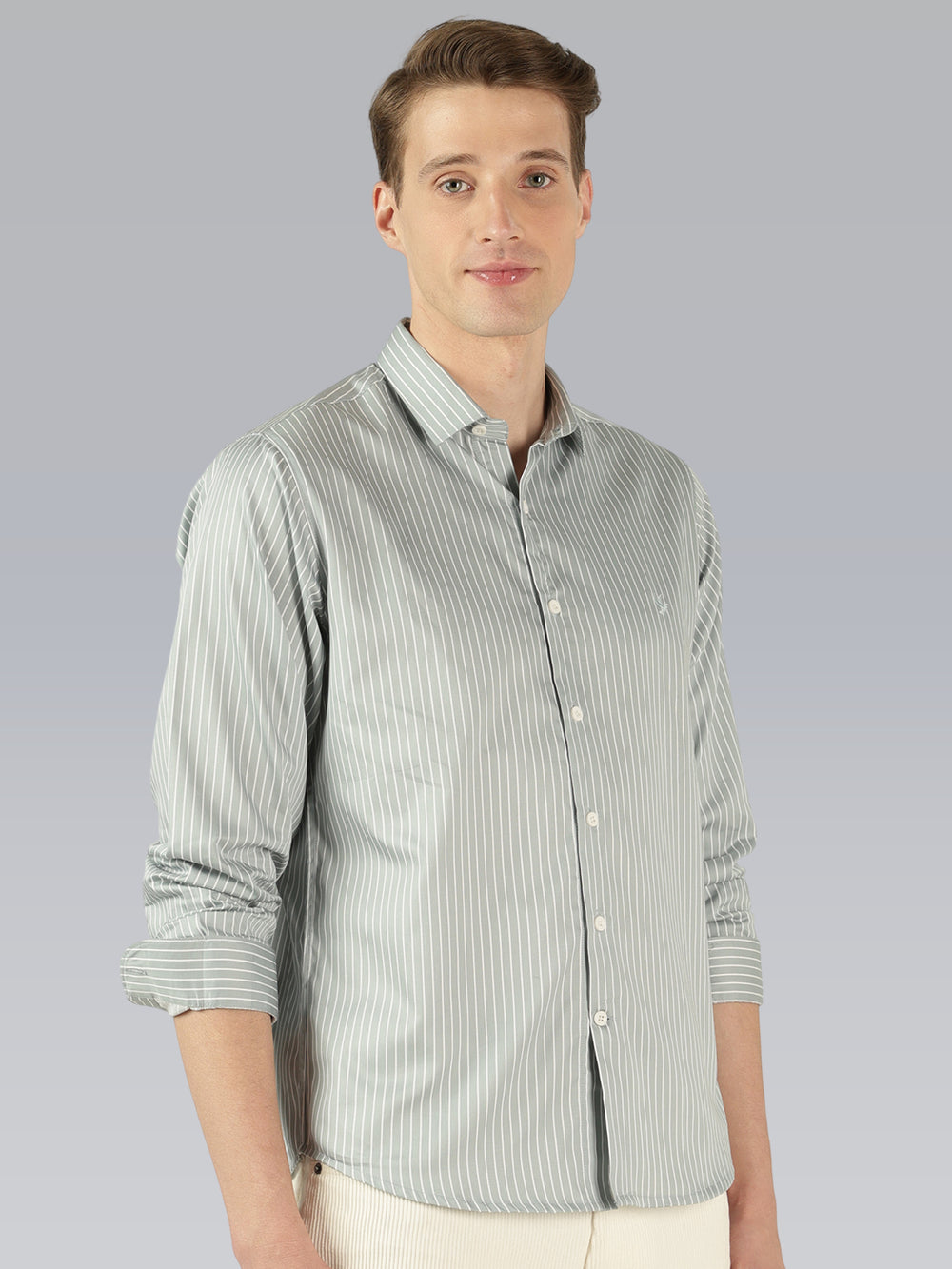 Cotton Tailored Fit Shirt - Light Green