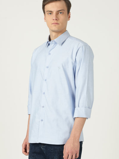 All Day Comfortable Luxury Cotton Comfort Fit Formal Shirt - Light Blue