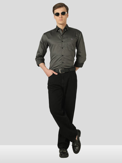 Vertex Cool Comfort Supima Super Fine Cotton Regular Fit Formal Shirt - Charcoal