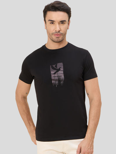 New haven Motif Cotton Crew Tee - BLACK