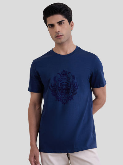 Blueprint Raised Graphic Crew Tee - Dark Teal