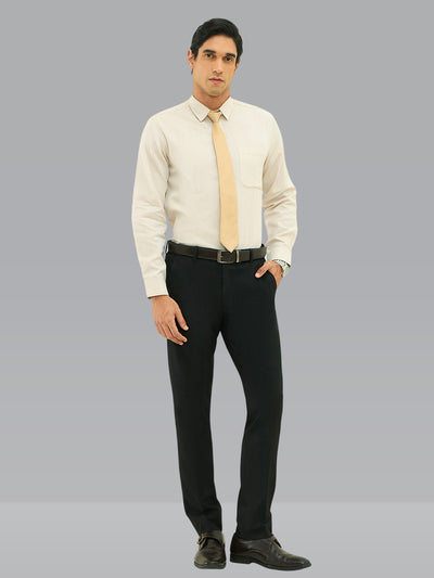 Calibre 100% Cotton Regular Fit Formal Shirt - Beige
