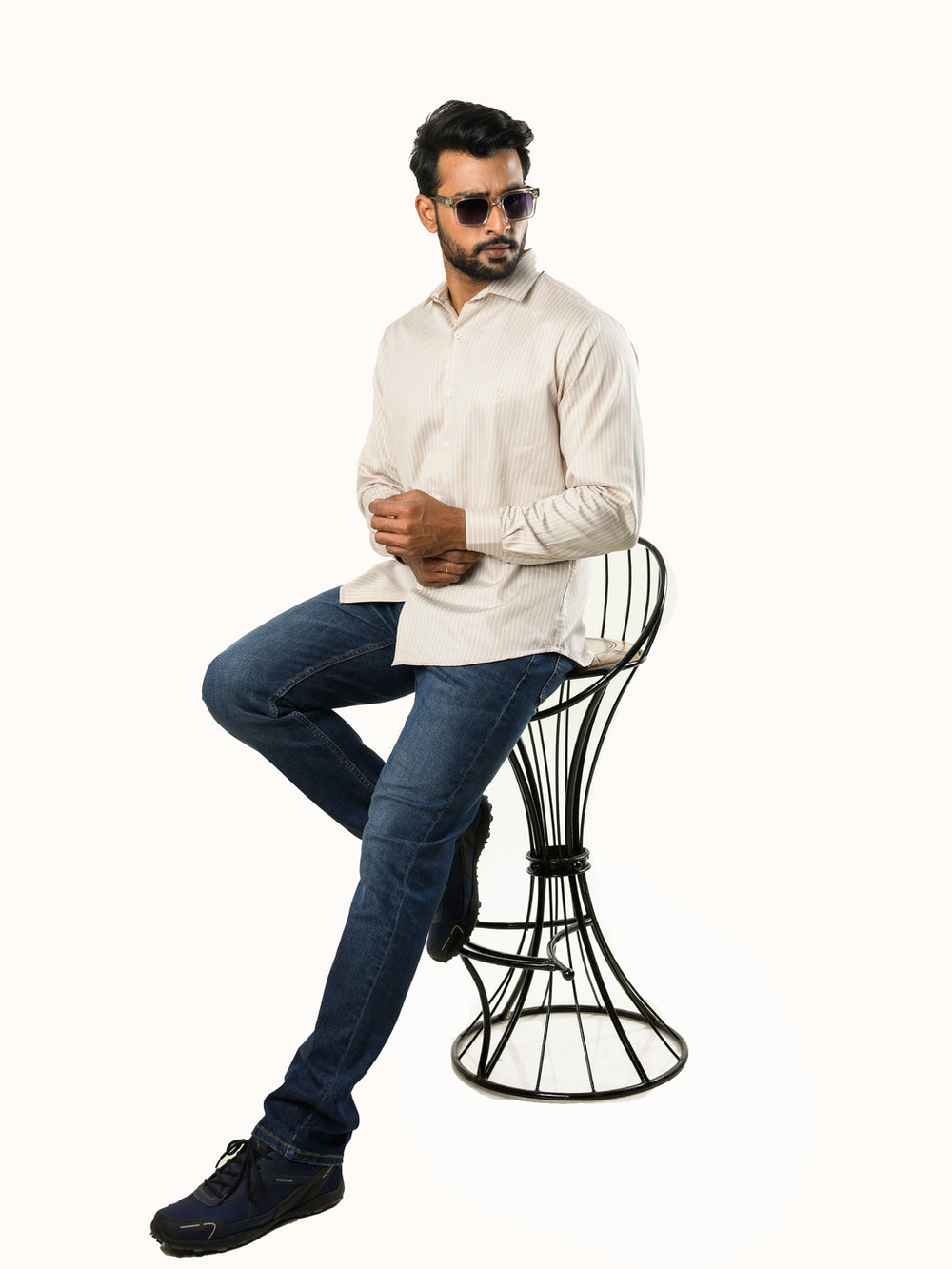 Finest Cotton Tailored Fit Formal Shirt - Sand Beige