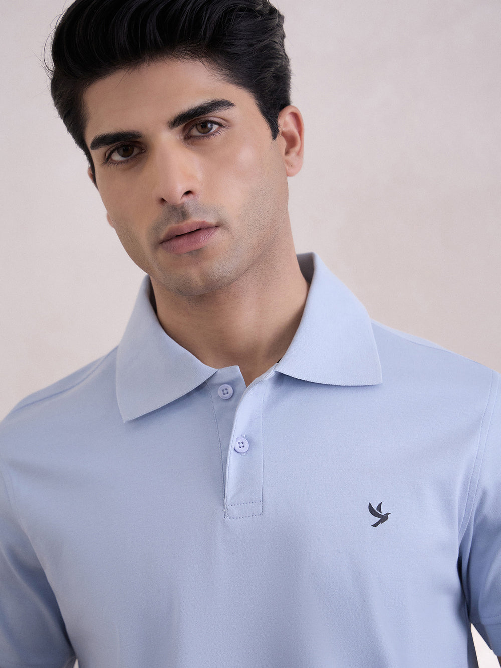 Super Durable Long Sheen Polo T-Shirt - Sky Blue