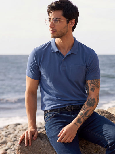 Ascot Outing Polo Dark Purple Regular-Fit Polo-T-Shirt - Primary Navy