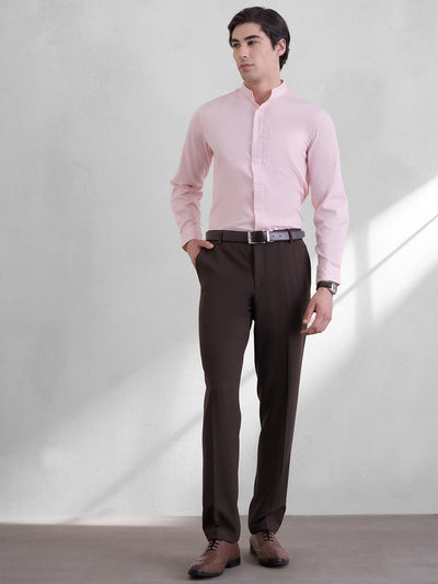 Magnus Dobby Cotton Regular Fit Formal Shirt - Pink