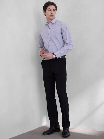 Goldman Classic Cotton Regular Fit Formal Shirt - Blue Stripe