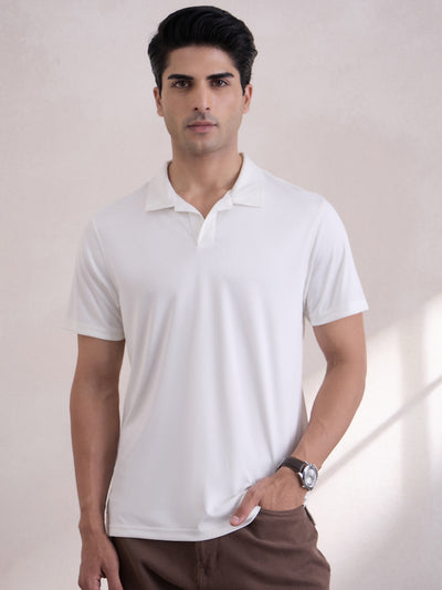 Refined Basic Anti Bacterial Regular-Fit Polo T-Shirt - White