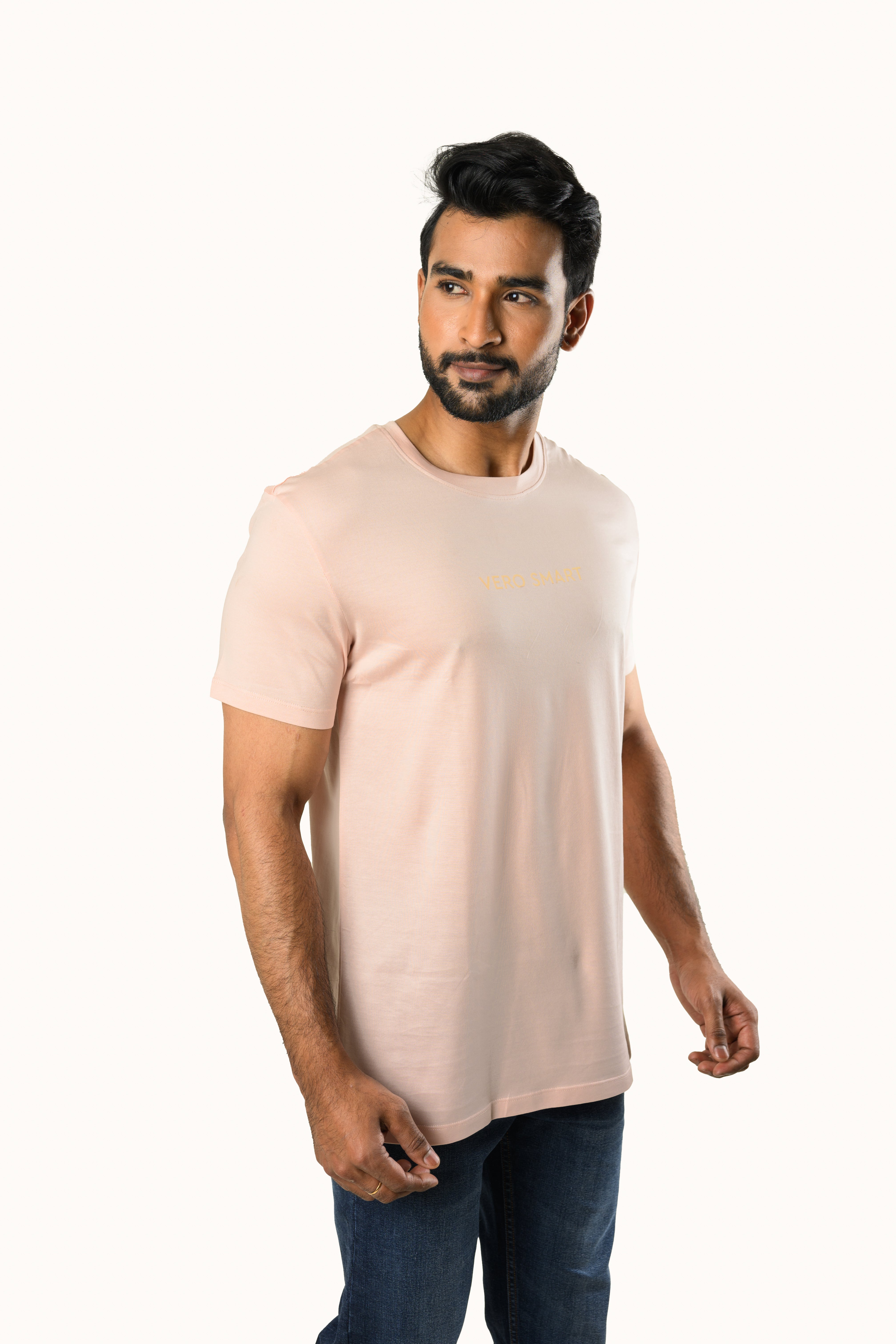 Suprema Silkgent Pink Tint Round Neck T-Shirt Regular Fit