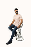 Suprema Silkgent Pink Tint Round Neck T-Shirt Regular Fit