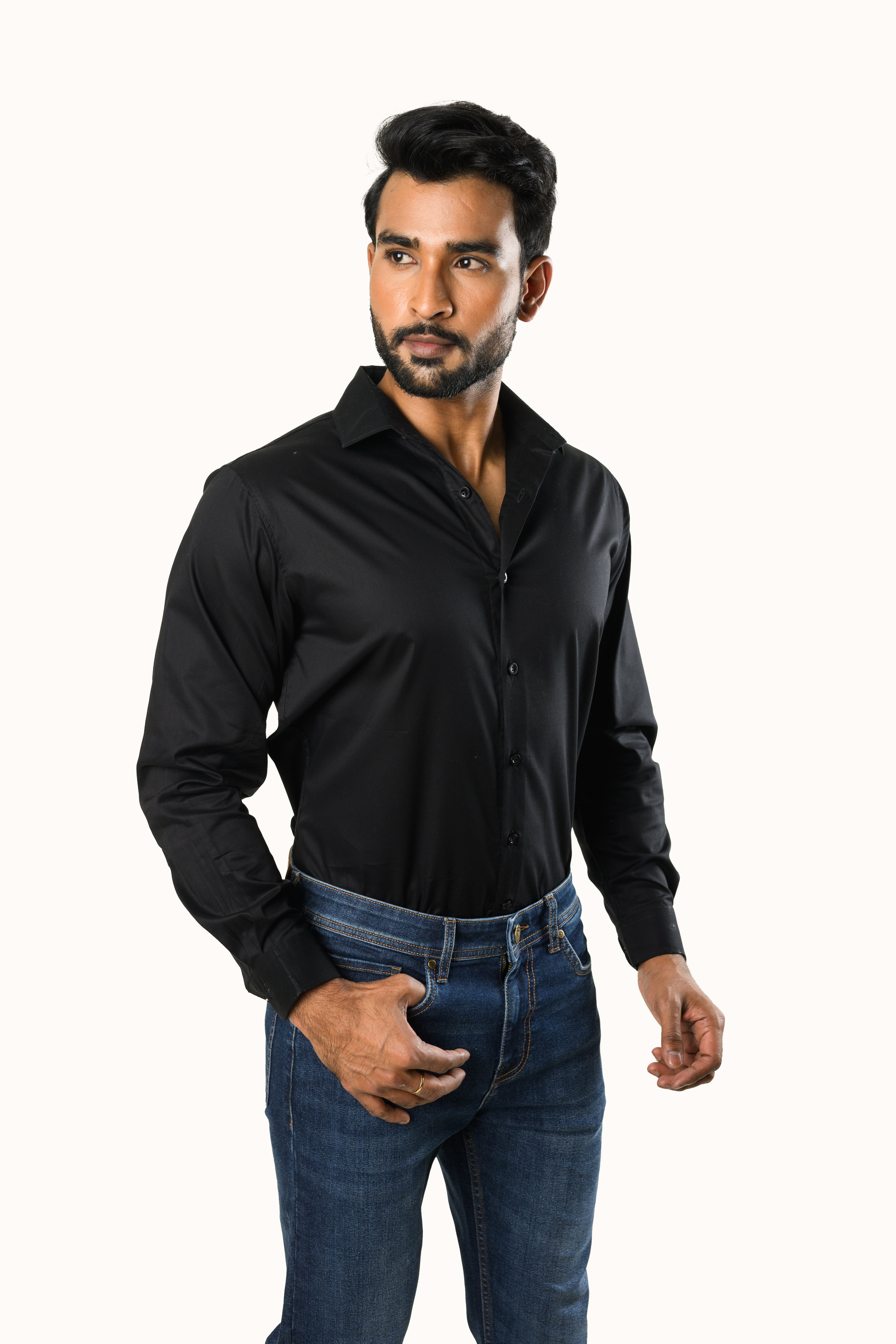 SupimaElite Stretch Shirt — Classic Black