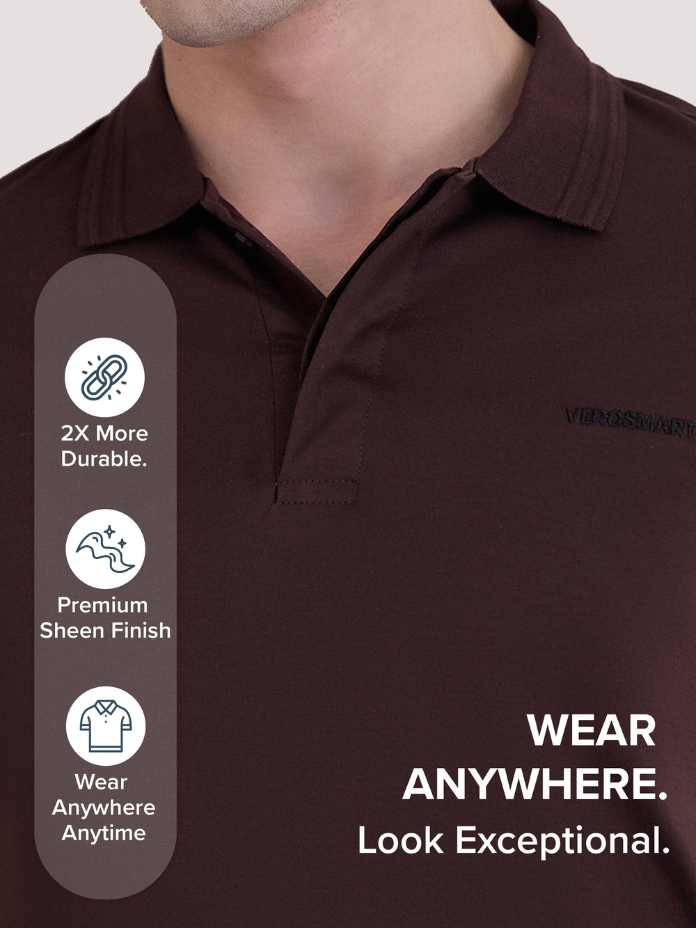 Premium Cotton Regular-Fit Polo T-Shirt - Dark Brown
