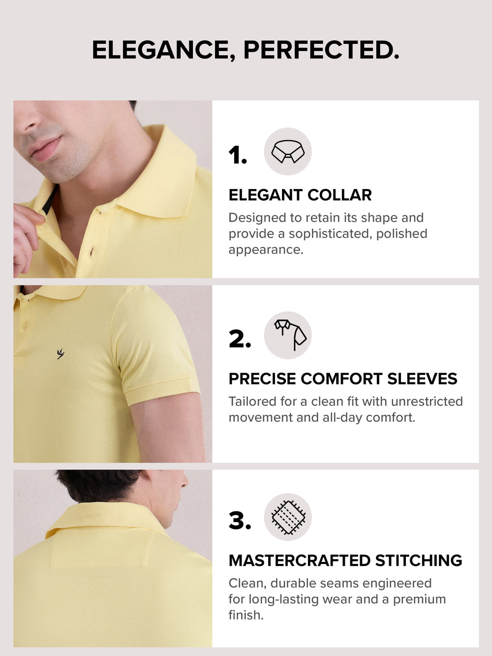 Super Durable Polo T-Shirt - Yellow - Elegance Perfected - Verosmart