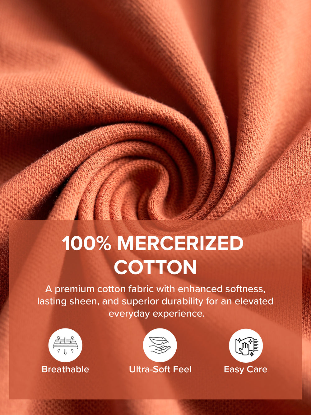 Super Durable Long Sheen Polo T-Shirt Cloth - Rust Orange