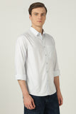 Windsor Liquid Cotton Luxe Shirt- white pinstripe