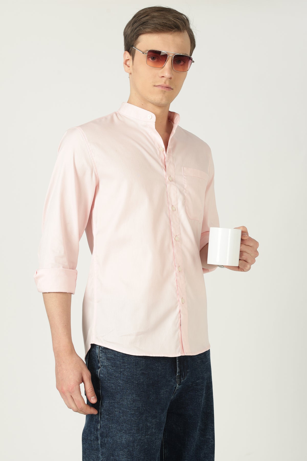 Celeste EasyCare Cotton Shirt-Pink