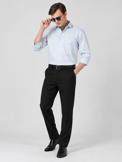 Novus Regular Fit Cotton Formal Shirt - Light Blue