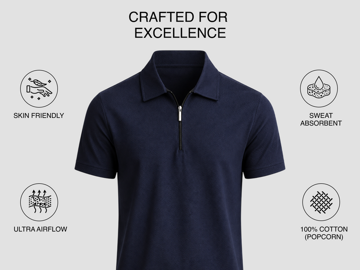 Columbia AirEase Cotton Polo - Navy Blue