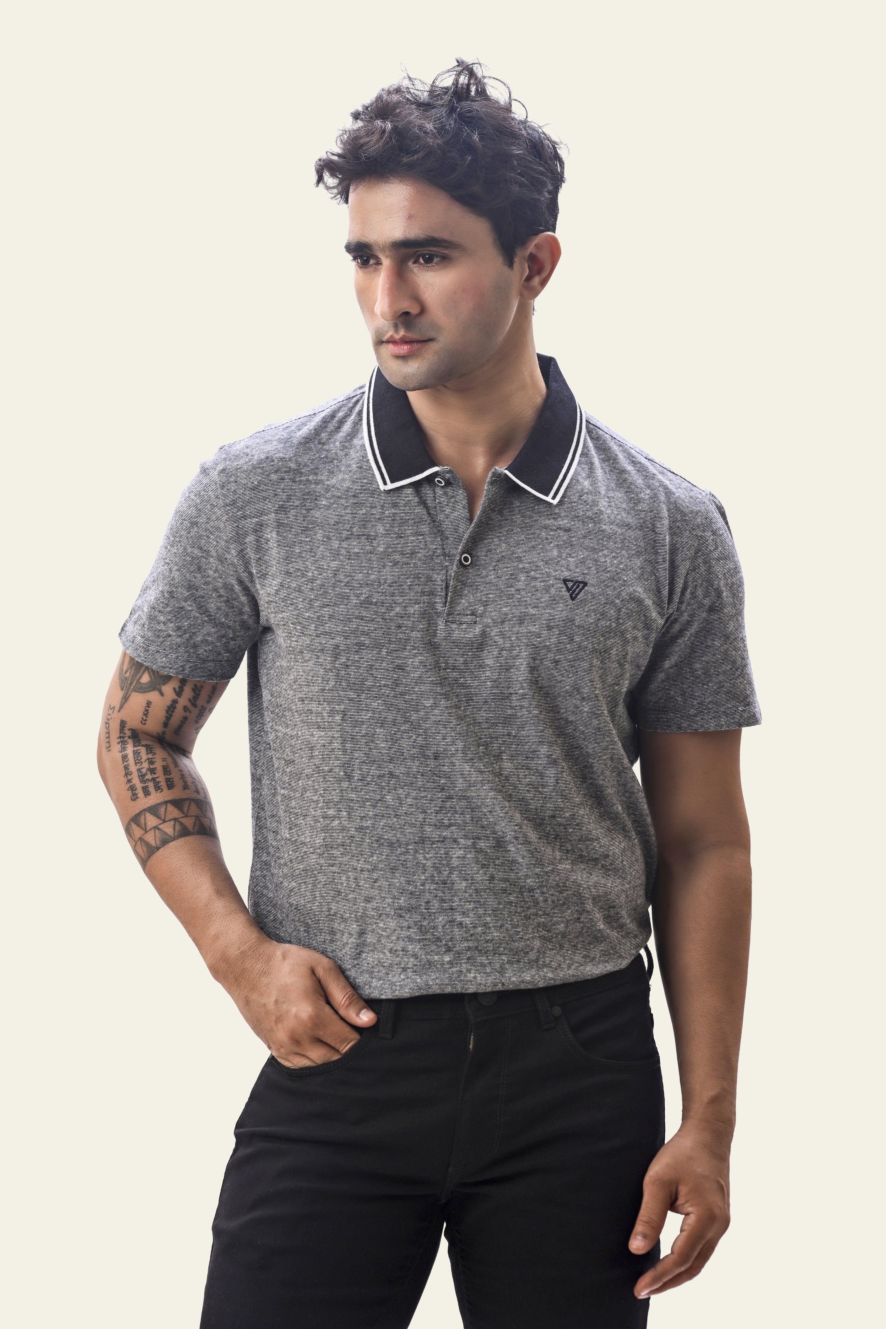 Henley Textured Transition Polo
